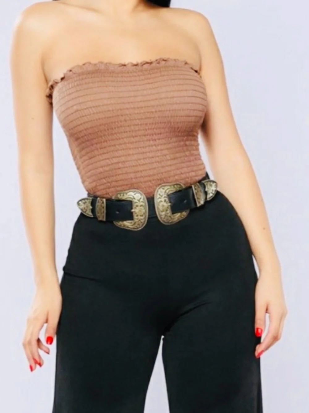 Western Double Buckle Chain Belt | Adjustable One Size